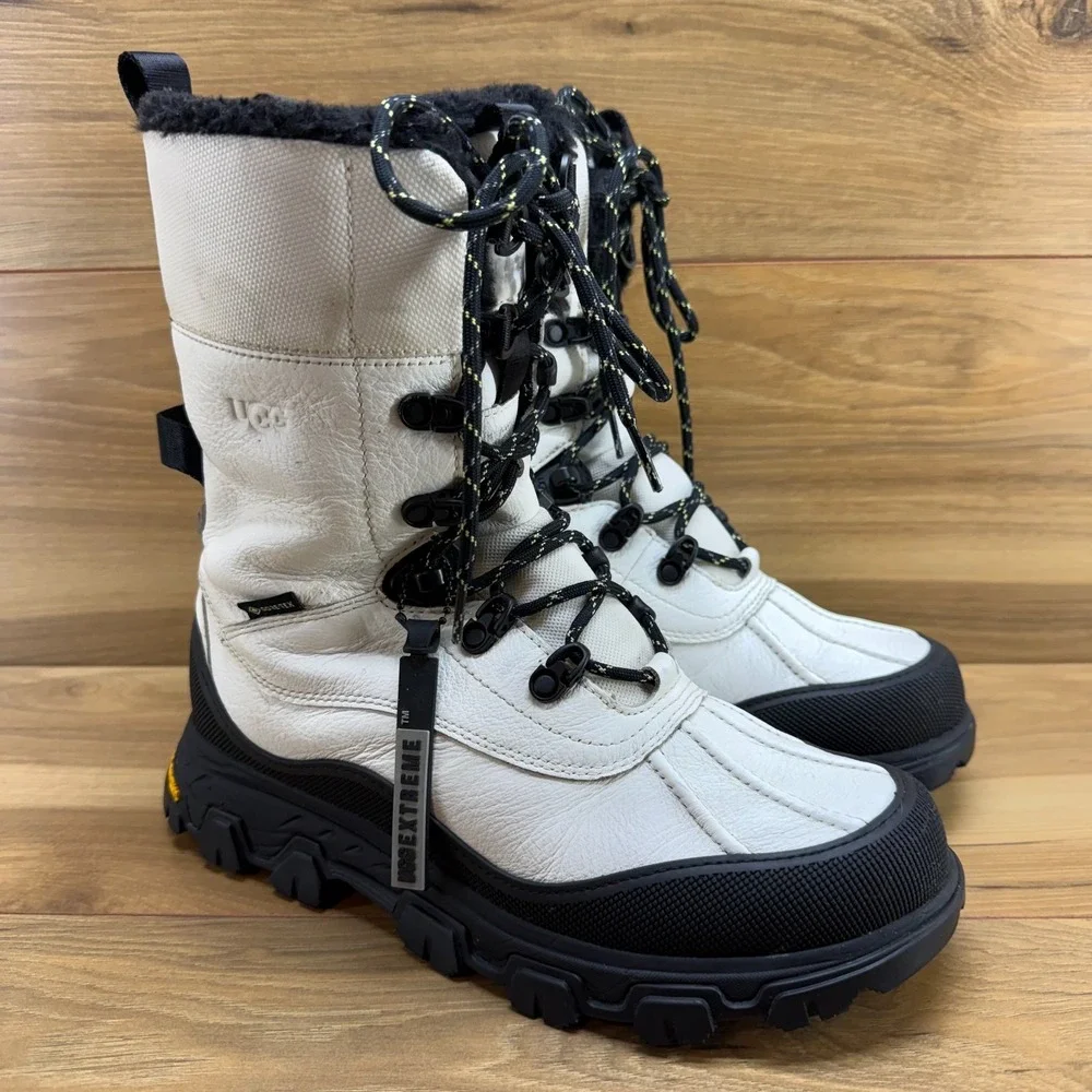 UGG Adirondack Meridian Gore Tex Snow Boots Womens 8 White Black Vibram Extreme